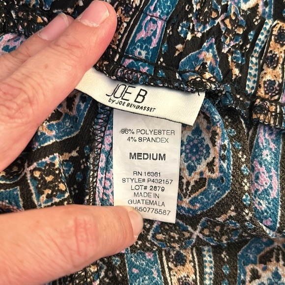 Joe B Boho Floral Embroidered Wide Leg Vacation Wear Drawstring Pants Size M - Picture 6 of 7